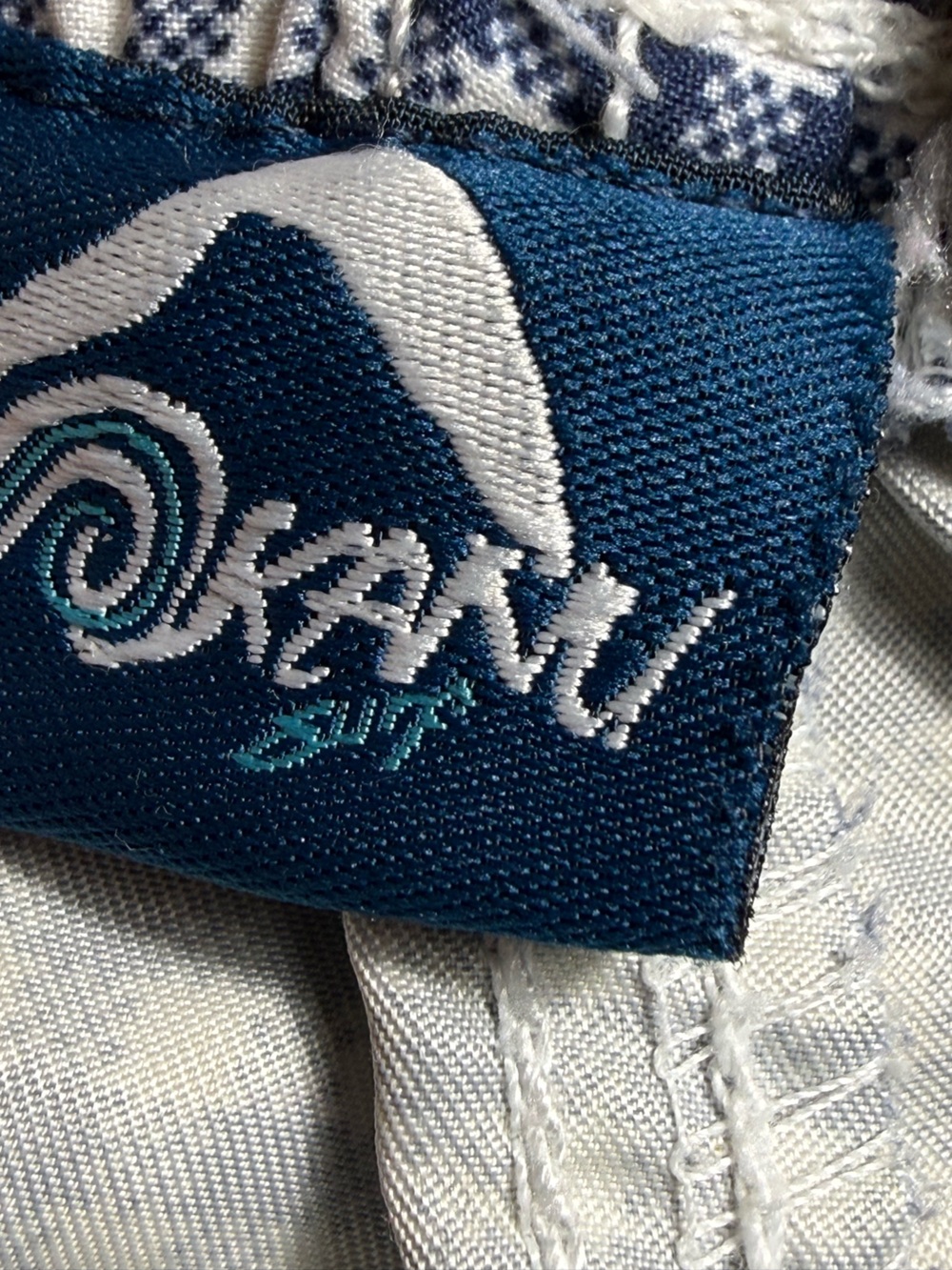 Kanu Surf Men’s Navy White Gingham Plaid Swim Trunks Drawstring Size M - Picture 7 of 9